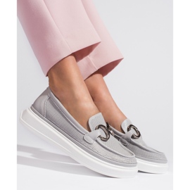 Goodin Mocassins femme ajourés gris 2 Goodin Mocassins femme ajourés gris 2