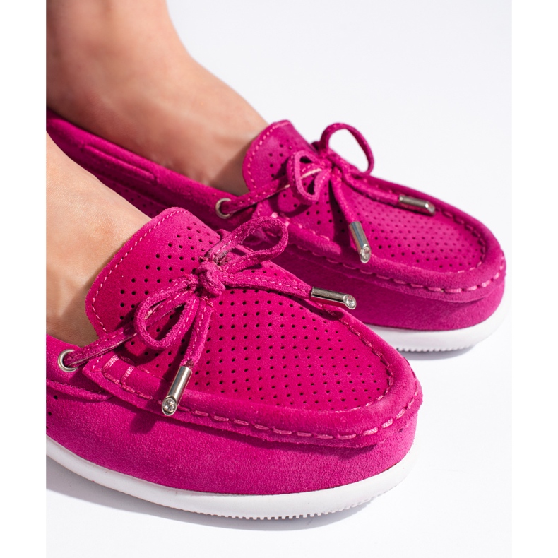 Goodin Mocassins femme fuchsia rose 2