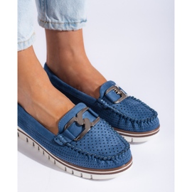 Goodin Mocassins plateforme ajourés bleus 2