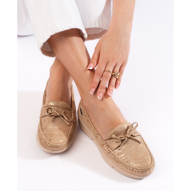 Goodin Mocassins femme beiges confortables 2