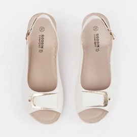 Sandales compensées basses espadrilles blanches 3