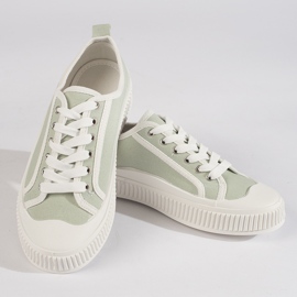 Baskets plateforme femme vert clair 4