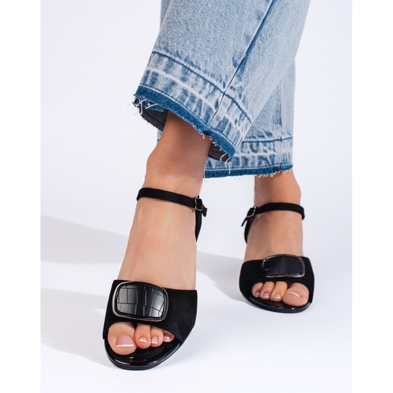 Sandales à talons hauts élégantes noires de Sergio Leone le noir 2