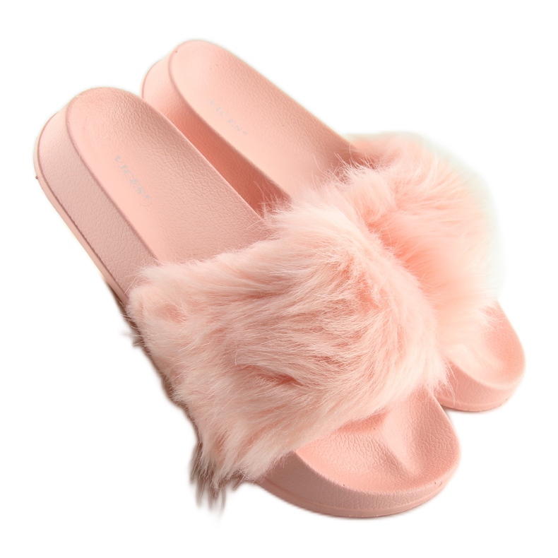 Chaussons fourrure rose S36 rose 2