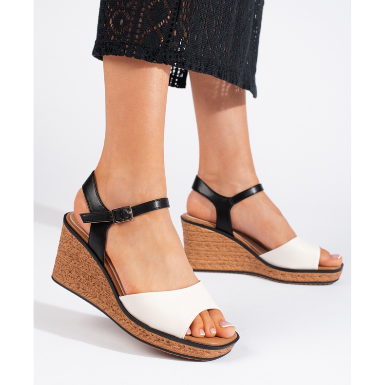 Sandales compensées blanches pour femmes de Sergio Leone 2