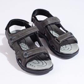 Sandales de sport pour hommes avec velcro gris 2