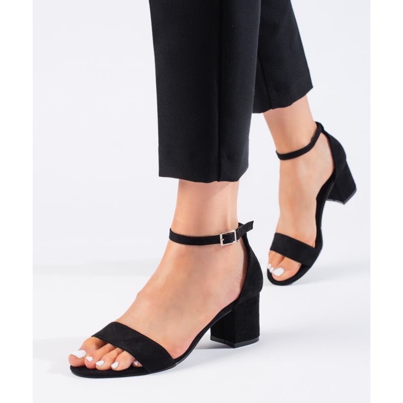 Seastar Sandales à talons hauts en daim noir 2