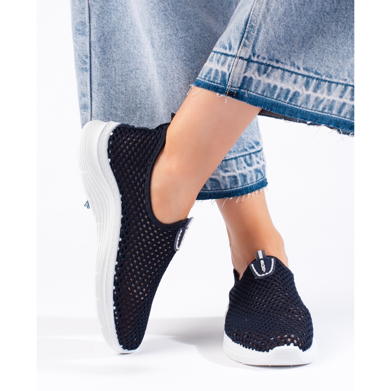 Chaussures de sport slip-on ajourées bleu marine 2