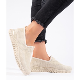 Baskets femme en textile beige 2 Baskets femme en textile beige 2