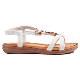 Sandales blanches avec éléments décoratifs 1