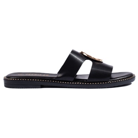 Tongs classiques noires pour femmes le noir 1