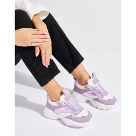 Chaussures de sport femme lilas à semelle épaisse violet 1 Chaussures de sport femme lilas à semelle épaisse violet 1