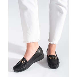 Mocassins femme noirs à boucle le noir 1