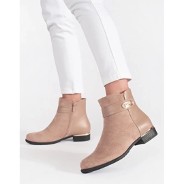 Bottines femme beiges avec éléments dorés 3
