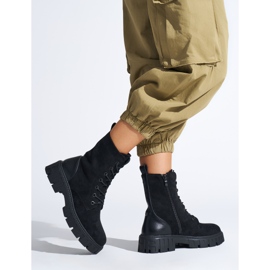 Bottines workwear noires à lacets pour femme le noir 1