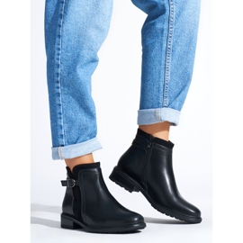 Bottines noires à talons bas pour femme le noir 1