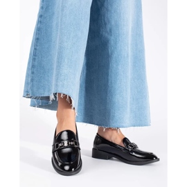 Goodin Mocassins femme noirs laqués 2