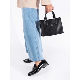 Goodin Mocassins femme noirs laqués 1