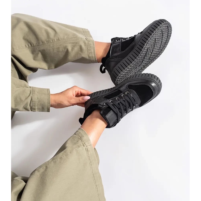 Baskets montantes noires pour femme le noir 1