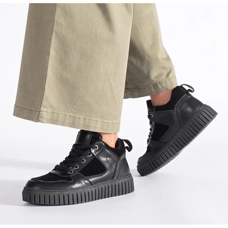 Baskets montantes noires pour femme 2