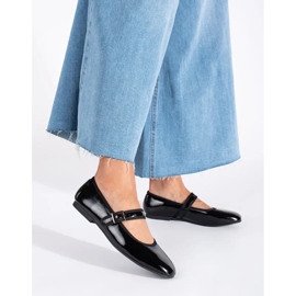 Ballerines femme laquées noires le noir 2