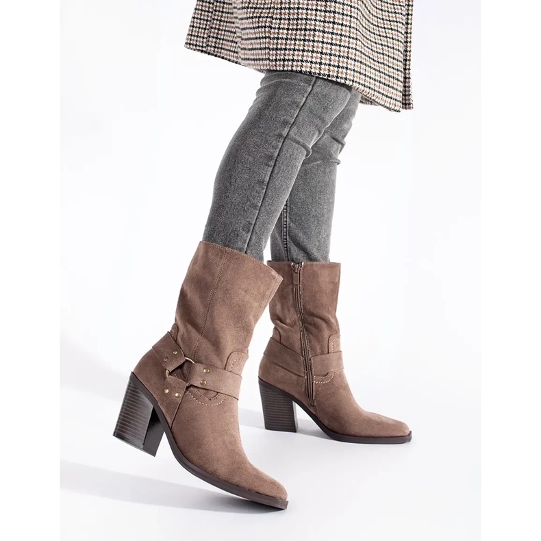 Seastar Bottines en daim beige foncé 1