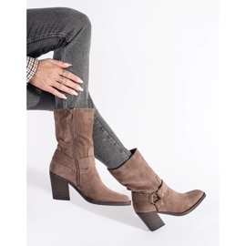 Seastar Bottines en daim beige foncé 2