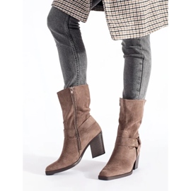 Seastar Bottines en daim beige foncé 4