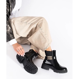 Seastar Bottines Chelsea vernis noires pour femme le noir 1