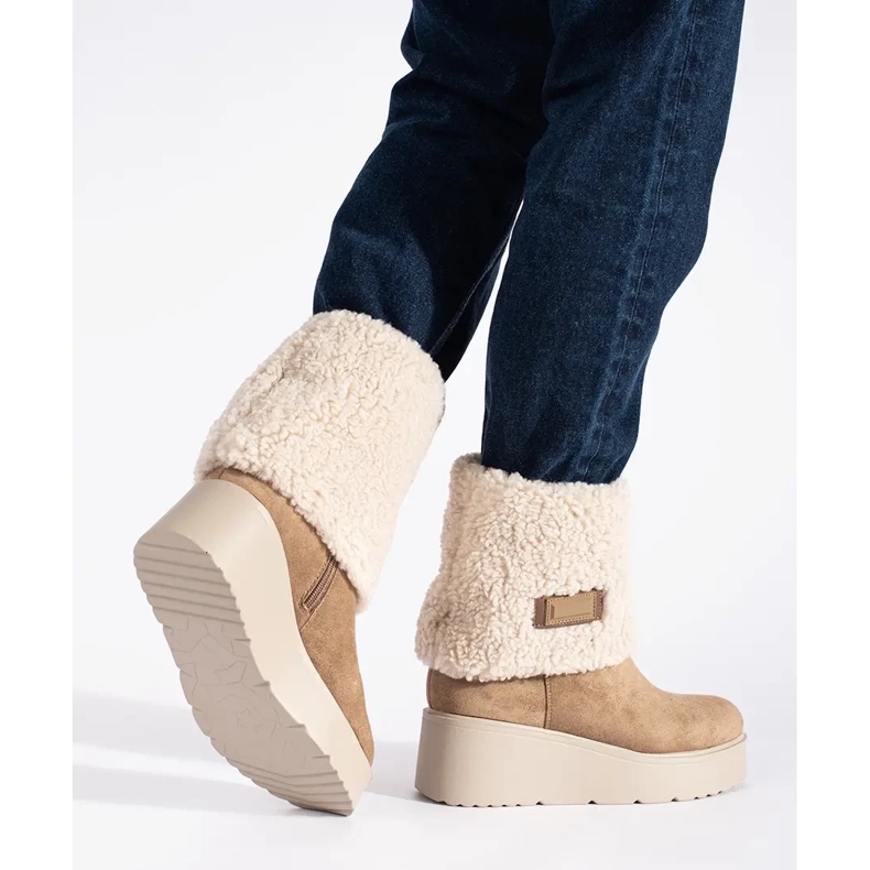 Seastar Bottines compensées isolées beige foncé pour femme 2