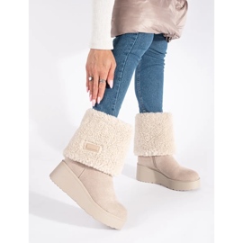 Seastar Bottines compensées isolées beiges pour femme 1