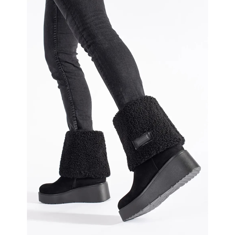 Seastar Bottines compensées isolées noires pour femme 1