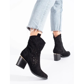 Seastar Santiags noires ajourées à talon haut 2