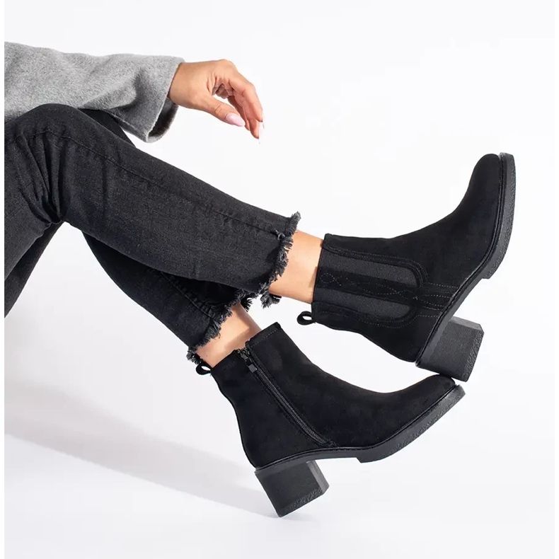 Seastar Bottes Jodhpur en daim noir sur le poteau 1