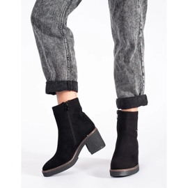 Bottines noires en daim le noir 2