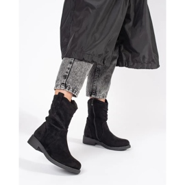 Santiags femme en daim noir le noir 1
