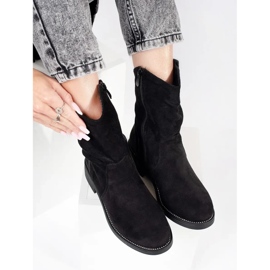 Santiags femme en daim noir le noir 4