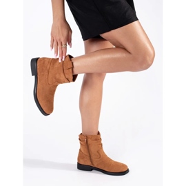Santiags femme en daim marron brun 1