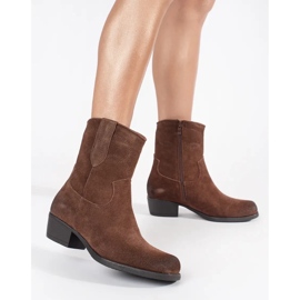 Bottes de cowboy en cuir marron par Sergio Leone brun 1