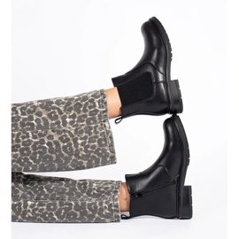 Bottines Chelsea noires pour femmes en cuir naturel par Sergio Leone 2