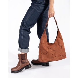 Bottines Chelsea pour femme en cuir marron à plateforme Sergio Leone brun 2