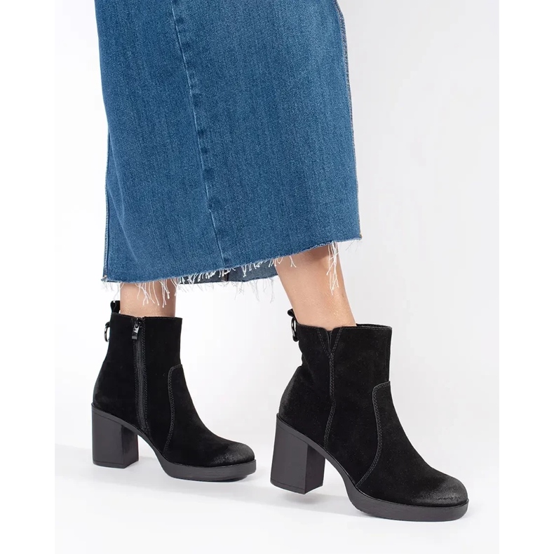 Bottines pour femmes en cuir noir de Sergio Leone 1