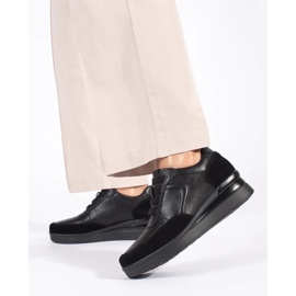 Chaussures compensées pour femmes en cuir noir par Sergio Leone 2