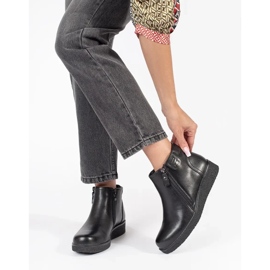 Bottes isolées confortables en cuir noir par Sergio Leone le noir 4