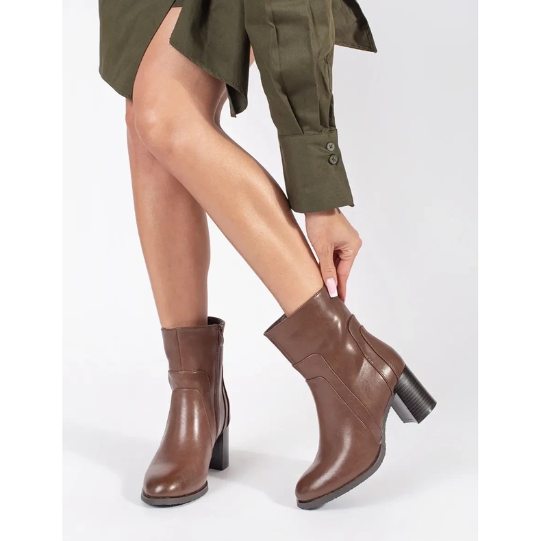 Bottines pour femmes en cuir marron de Sergio Leone brun 2