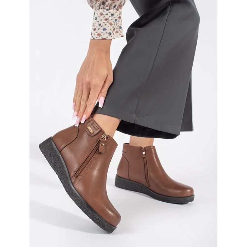 Bottes isolées confortables en cuir marron par Sergio Leone brun 1