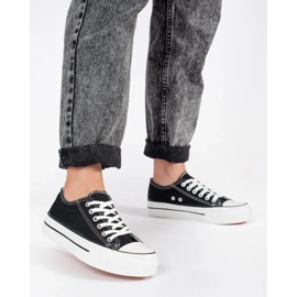 Seastar Baskets classiques noires à lacets et plateforme pour femme 1