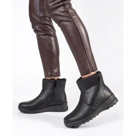 Bottines femme isolées confortables noires le noir 1