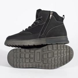 Bottes d'hiver hautes isolées noires pour hommes 1