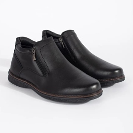 Bottes isolées d'hiver noires pour hommes 1